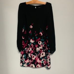 White House Black Market sheer sleeve floral dress
